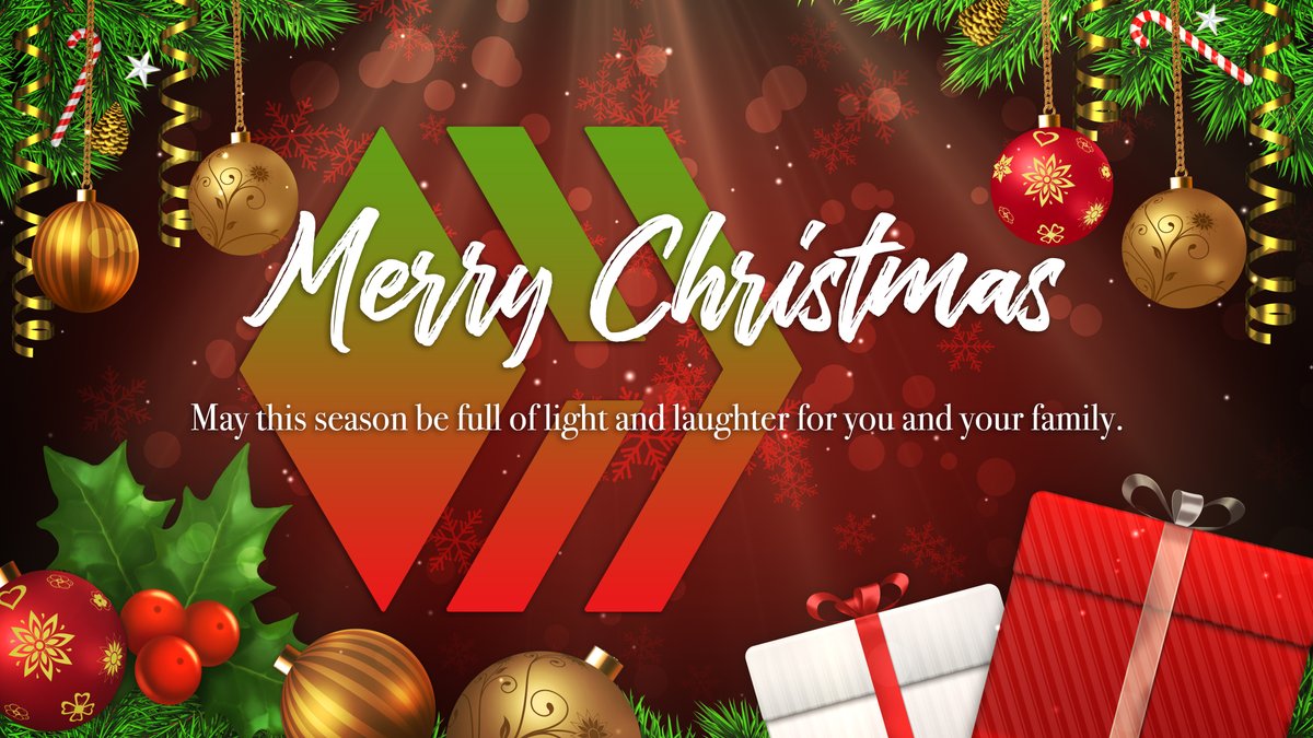 hiveblocks's tweet photo. We would like to wish everyone a #MerryChristmas! From all of us in the Hive community to all of you in the Hive community and beyond 🎀🎄🎁 https://t.co/jKv8P28dMY