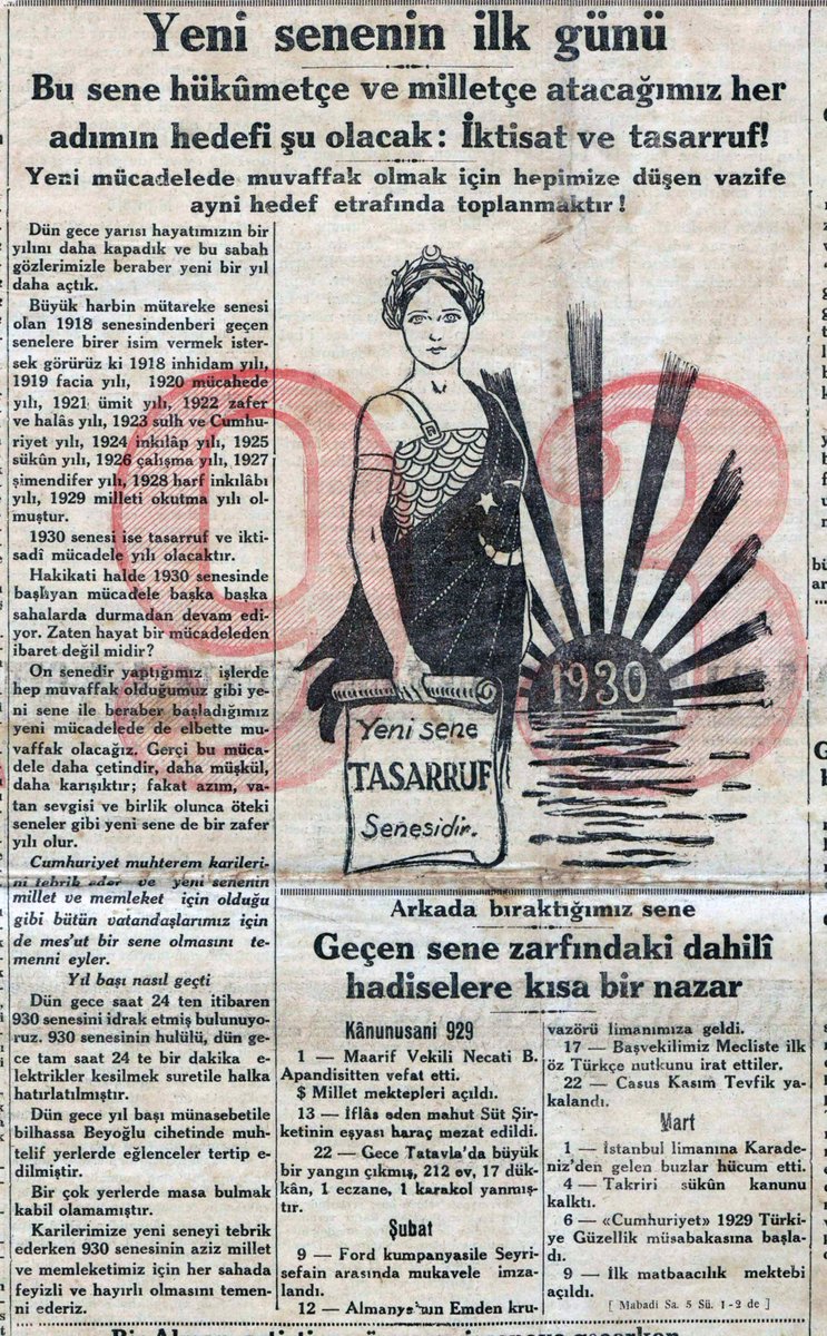 1930 senesi iktisat ve tasarruf yılı olarak seçilmiştir. Tüm sene yerli ve milli ürünlere özendiren reklamlar yapıldı. Yerli malı sergileri açıldı ve kadınların Paris moda anlayışına uygun moda stilleri resmedilirken yine yerli kumaşlar ile dikilmesi özendirildi.#Christmas #1930