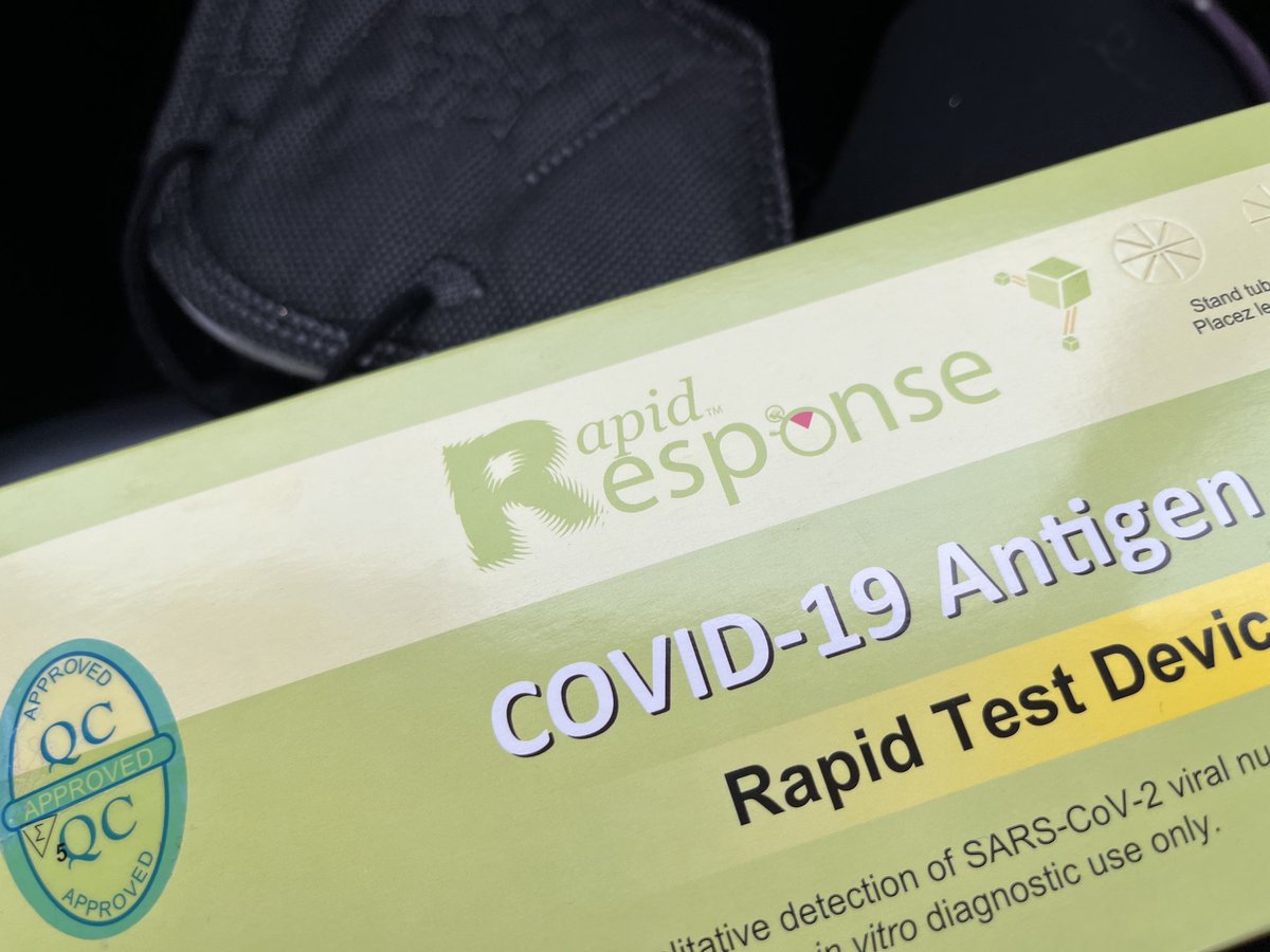 oliviachow's tweet photo. 1 box of 5 Rapid tests: $180.80
10 N95 masks: $77.16
Total bill: $257.96
Why aren’t these essential items made available to everyone for free? https://t.co/MWPUTy5U8o