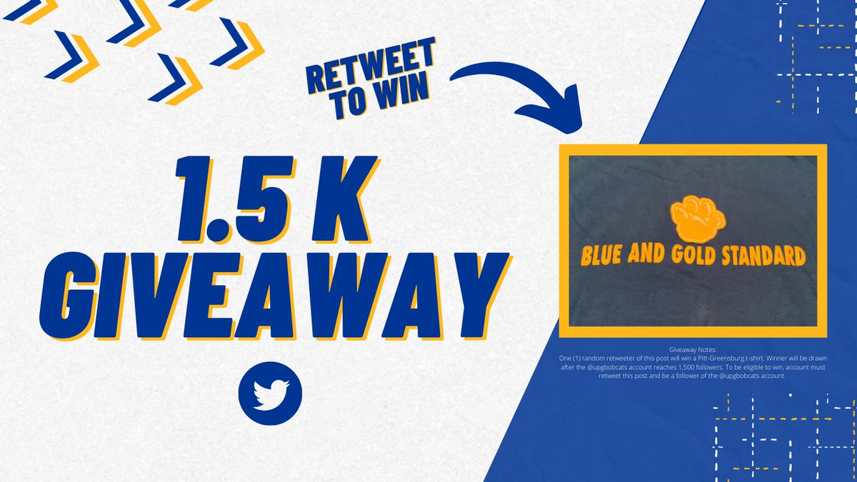 🎄🎶 All I want for Christmas is 1,500 followers

🔵🟡👕

Help us reach 1.5k by following &amp; retweeting this post to be entered to win a Pitt-Greensburg “Blue and Gold Standard” t-shirt!