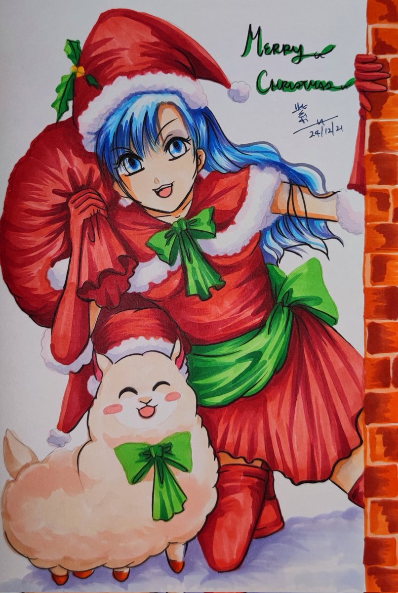 ComixPandora's tweet photo. Merry Christmas 🎄⛄
Traditional artwork by Murasaki
 Medium: Copic Ciao.

#originalart #copicmarkers #illustrationart #local #tradional  #festival #christmas #alpaca #seasongreetings #pandora #snow https://t.co/F3HAWV24pw