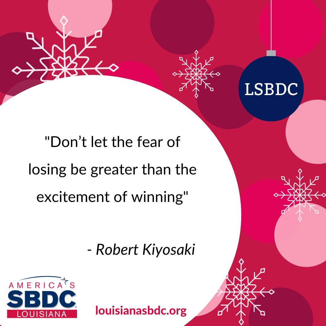 LSBDC's tweet photo. Everyone is afraid of losing; of failing but it is only by taking the chance that you are ever even capable of reaching success
Need Some Guidance?
Visit our Website!
https://t.co/gPXdAe19YN
#MerryChristmas #LSBDC #SmallBiz #SmallBusinessOwner #Entrepreneur https://t.co/eN0PZM5sHh
