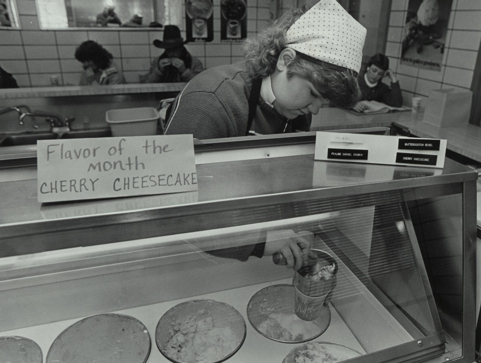 kstatelibraries's tweet photo. The university archives bring K-State history to life; even in  1984, Call Hall was still the favorite campus spot for ice cream!
#butlerdigitizationlab #kstatelibraries https://t.co/JGvM5isT51