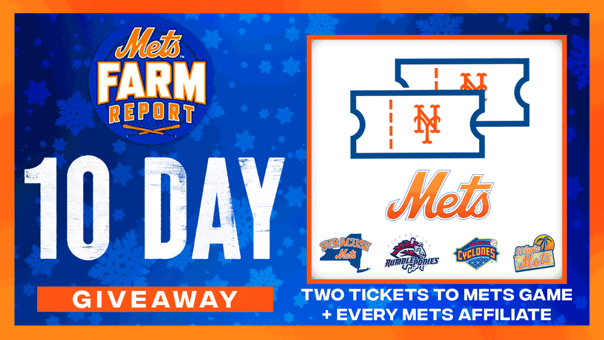 MetsPlayerDev's tweet photo. Retweet this and follow Mets Farm Report on instagram for a chance to win two tickets and BP passes to a select 2022 @Mets game, and two tickets to 2022 a game for each affiliate in the organization! 🤩

📲: https://t.co/nsdzAB3JKG https://t.co/VKI87C25na