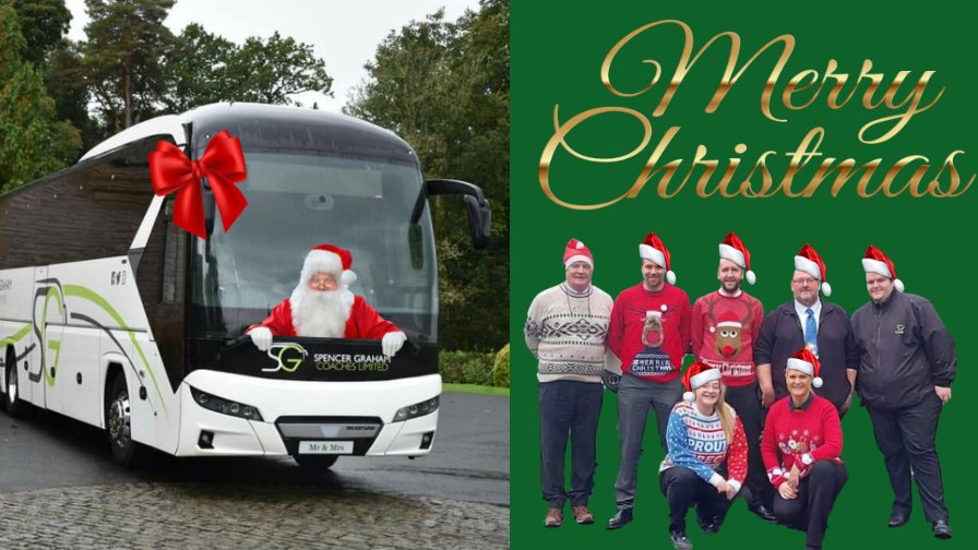 On behalf of us all at Spencer Graham Coaches Ltd we wish you a very Merry Christmas 🌲🎅🏼🥂 Best Wishes From Ricky, Emma, Charlie &amp; Team x