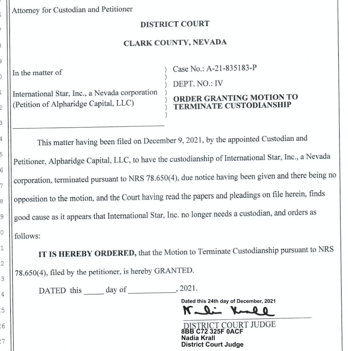rrr1sr's tweet photo. $ILST Booya look at Date stamp Custo is Terminated!!!! @Alpharidge_Cap @opportunityzon https://t.co/8Vr92RVbVK