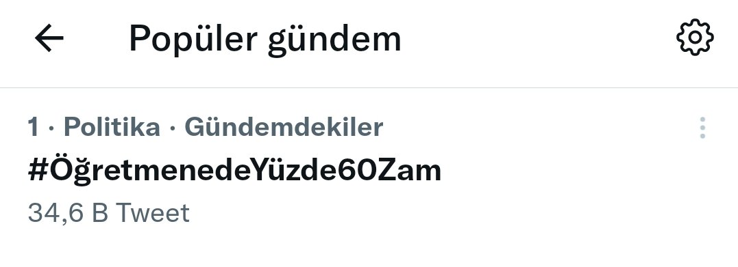 Ve Türkiye gündeminde 1. sıradayız 👏😊  Destek verenlere teşekkür ederim 🥰 
Bize destek vermeyen bazı Öğretmen Sendikalarına ve sözde fenomen korkak Öğretmen sayfalarına yazıklar olsun!!! 
#ÖğretmenedeYüzde60Zam
