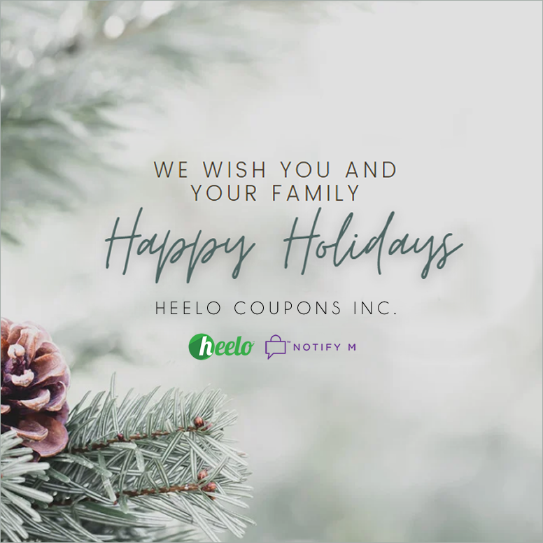 Notify_M's tweet photo. Happy Holidays from your friends at Heelo Coupons Inc. https://t.co/2venvpn5Ny