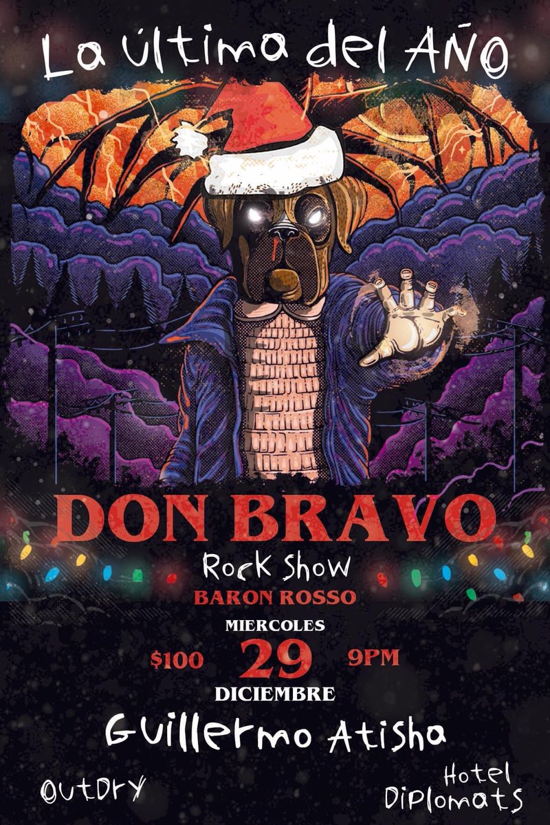 Our last show of 2021 will be this Wed. Dec. 29th south of the border in Reynosa, Tamp. Mexico. 🇲🇽We will be at <a href="/baron_rosso/">Baron Rosso</a> sharing the stage with Don Bravo, <a href="/outdrymx/">OutDry</a> &amp; <a href="/guilleatisha/">Guillermo G Atisha</a> . 

 #HotelDiplomats #wearehoteldiplomats