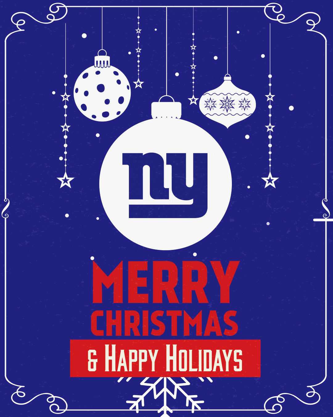 New York Giants on X: 'Wishing you a Merry Christmas & Happy Holidays!  