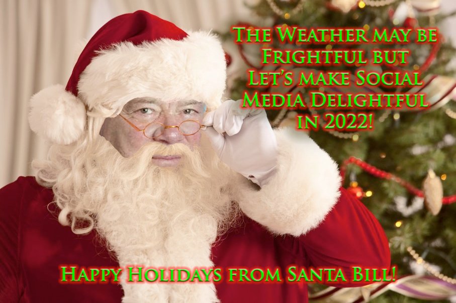 WilliamShatner's tweet photo. Happy Holidays to Everyone!  Santa Bill has a dream for 2022!  Let's see who ends up  on the naughty list and who ends up on the nice list!  With Love, Bill https://t.co/OQ2q0shSzU