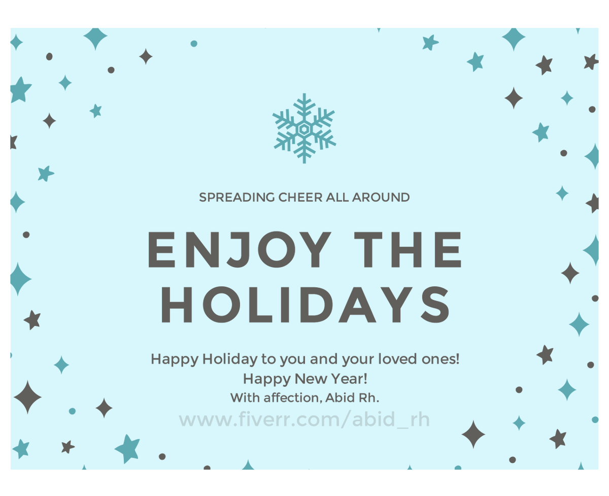 _Abid_Rh_'s tweet photo. Happy Holiday to you and your loved ones! 
With affection, 
Abid Rh.

#marrychristmas #newyear2022 #happyholidays #happy2022 #newyear #happyfreelancing https://t.co/9kJdZ4rx0u