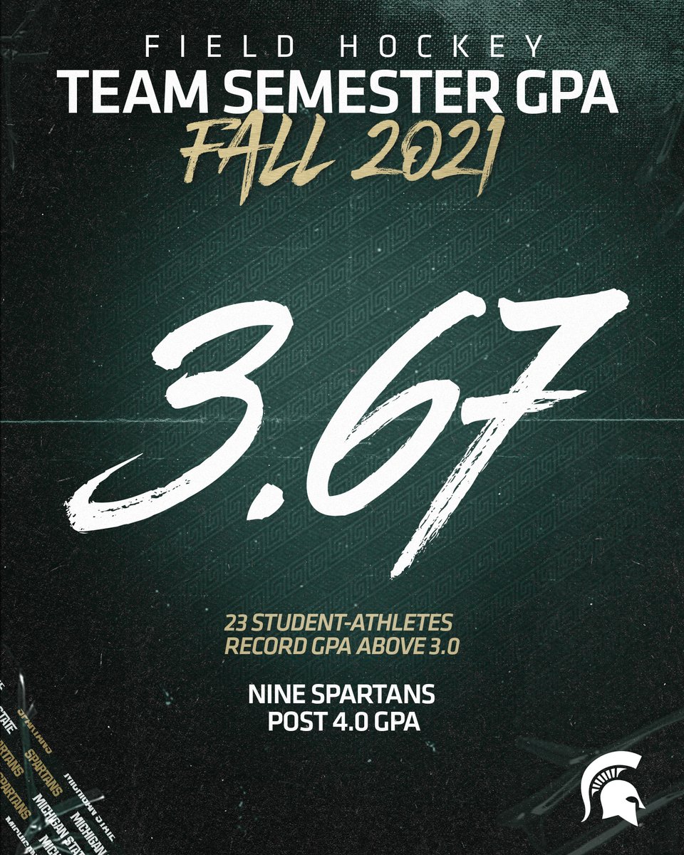 MSU_FieldHockey's tweet photo. One of the best semesters in program history!

The Spartans posted a 3.67 overall GPA in Fall 2021, having 23 student-athletes finish above 3.0 and nine post a 4.0!

#GoGreen https://t.co/0pHUQCZu6K