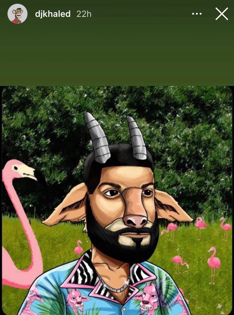 NFTgems_promo's tweet photo. @djkhaled be flexing his @goatsocietynft! #GOATGang 👊🏻 https://t.co/UjCp3HRzpa