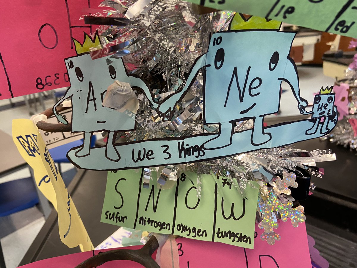 msshurminskyRHS's tweet photo. A few of the creative ornaments Chem students came up with for our yearly Chemis-tree! Happy Holidays! @RSDSciTechEd @RamseyHSNJ https://t.co/WNFvsROCnY