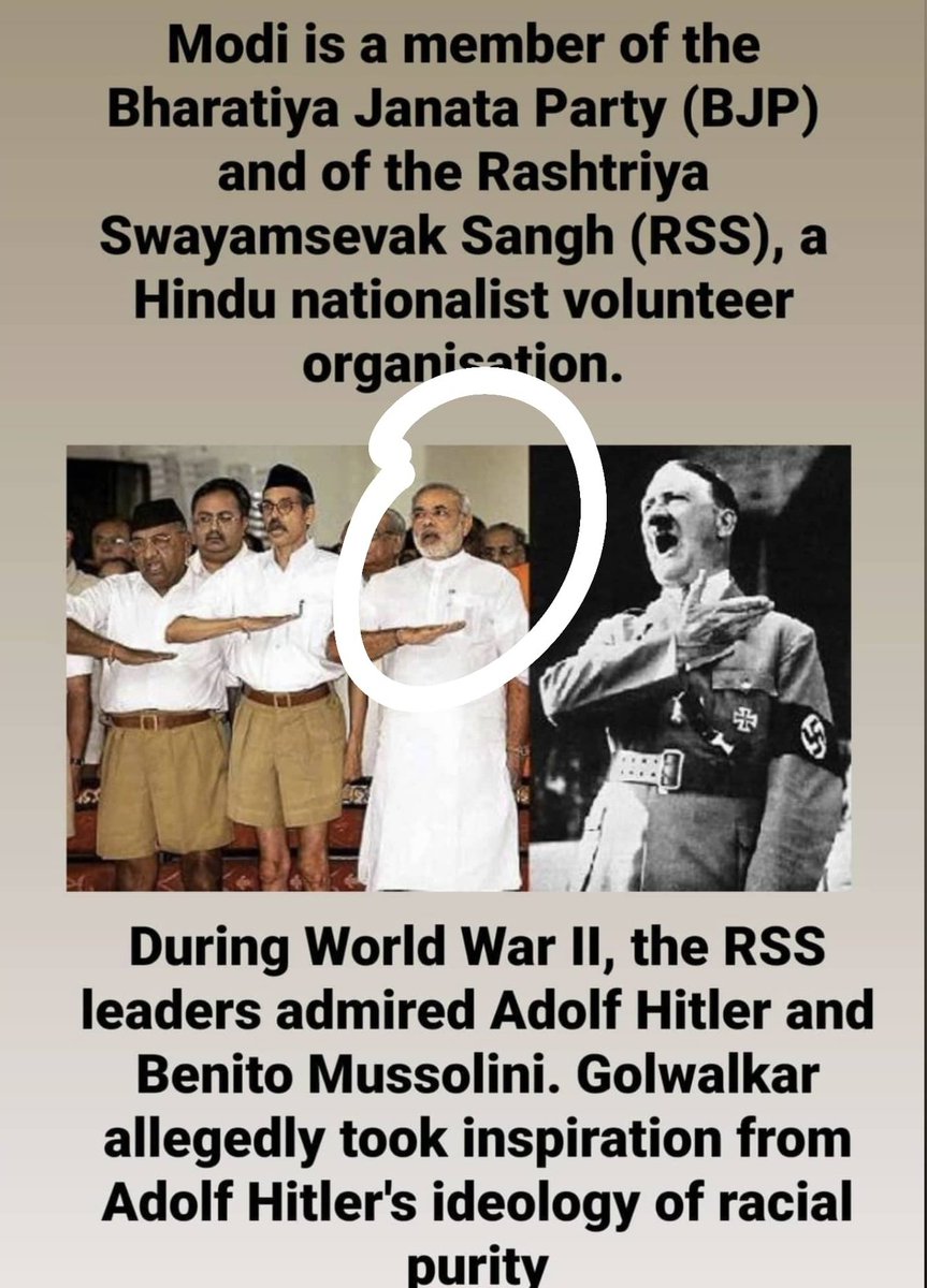 Nick95377890's tweet photo. @RobbinSimmons7 Yes India! The right wing Hindus are getting out of hand, under their supreme leader.
#HilterModi https://t.co/YXFXrOq0Eb