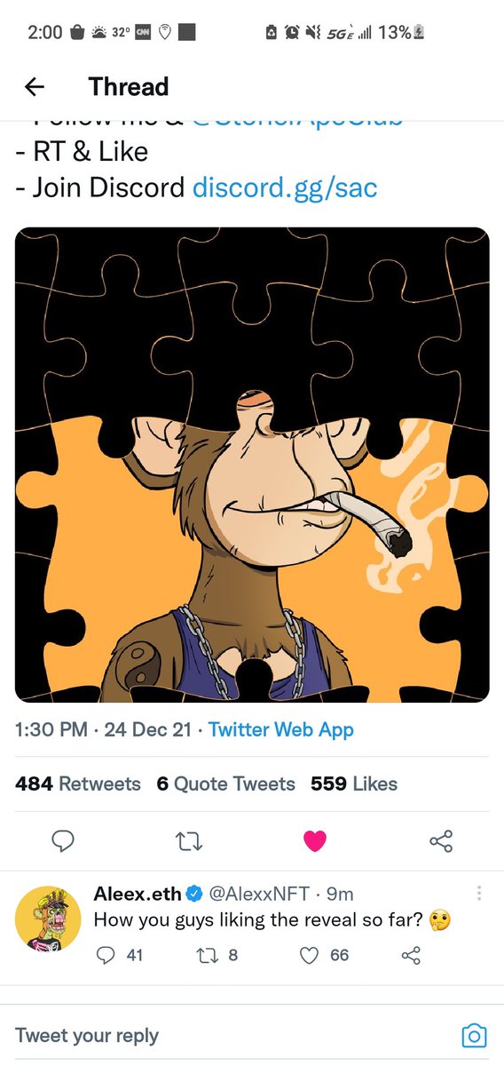 Nftruleevrythng's tweet photo. @AlexxNFT @StonerApeClub APE UP  🚀🚀🚀🦍🦍🦍 https://t.co/jTu3E5ZTBT