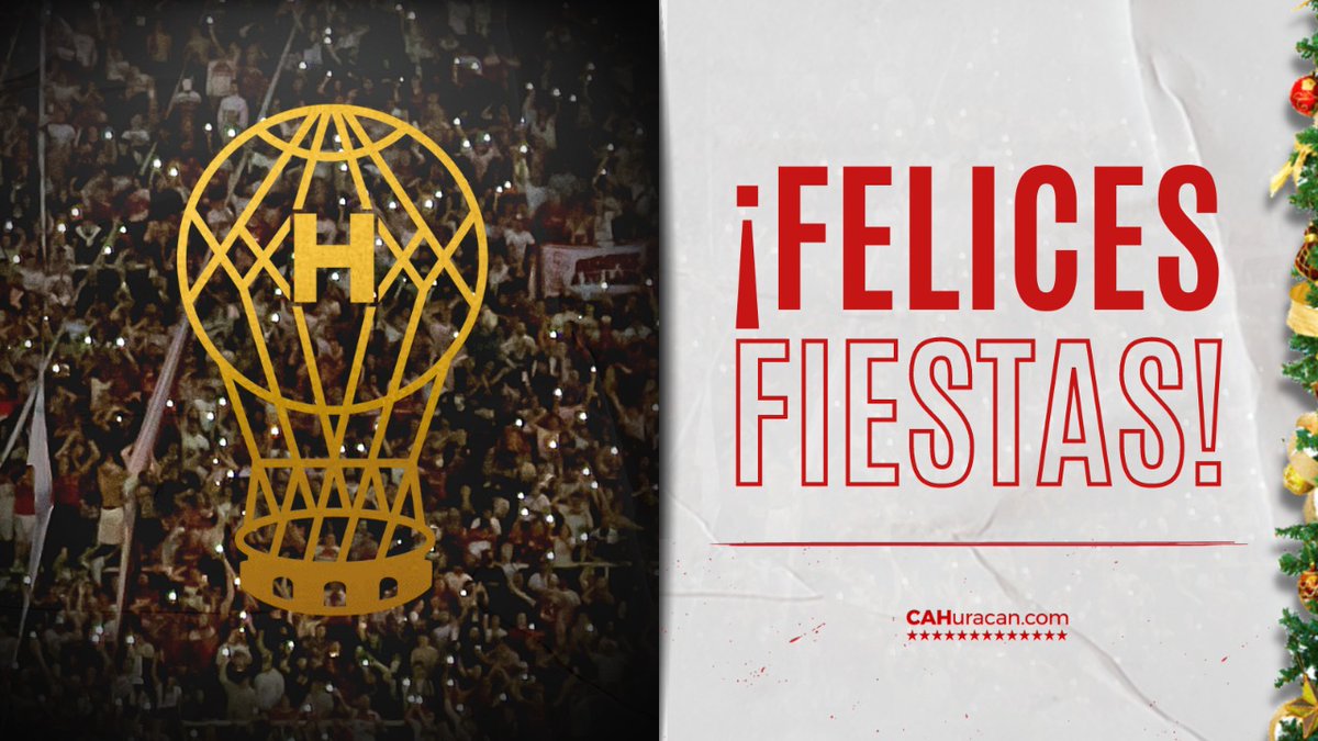 #Huracán 🎈Ya se acerca Nochebuena, ya se acerca Navidad...

¡Nuestros mejores deseos, Quemeros y Quemeras! ✨

#VamosGlobo 🎄