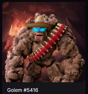 MatteoTrejos's tweet photo. Tengo 3 @RudeGolems y estoy necesitando liquidez, por lo que voy a:
- Vender 1 Golem
- Mintear 1 villano con otro (tengo los 3 orbes)
- Holdear otro
De lo Golems que tengo cual venderíais, cual holdearias y cual quemarias en el mint de los villanos? 
@salomondrin #RudeGolems https://t.co/3ZpyJ3JODp