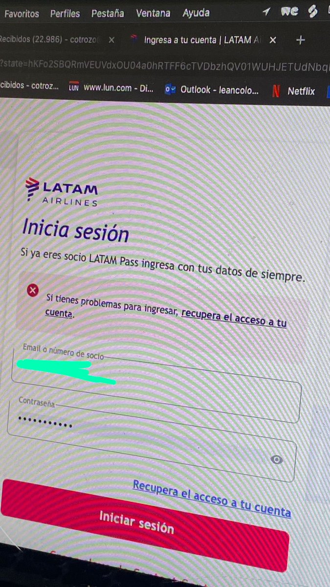 LeoCotrozo's tweet photo. De nuevo @LATAMAirlines tengo problemas de ingreso a mi cuenta para comprar pasajes con millas https://t.co/PnclVMSx3C