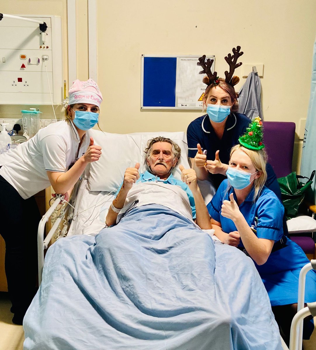 WalsallHcareNHS's tweet photo. Covid survivor Vic has home in his sights tonight after spending 120 days in hospital.
“I can’t wait to go home,” said Vic, who spent 6 weeks in a coma.
 “It really is the best Christmas present I could wish for."
Have a good one Vic! https://t.co/WB7XMicCwH https://t.co/CvFv9aEX0O