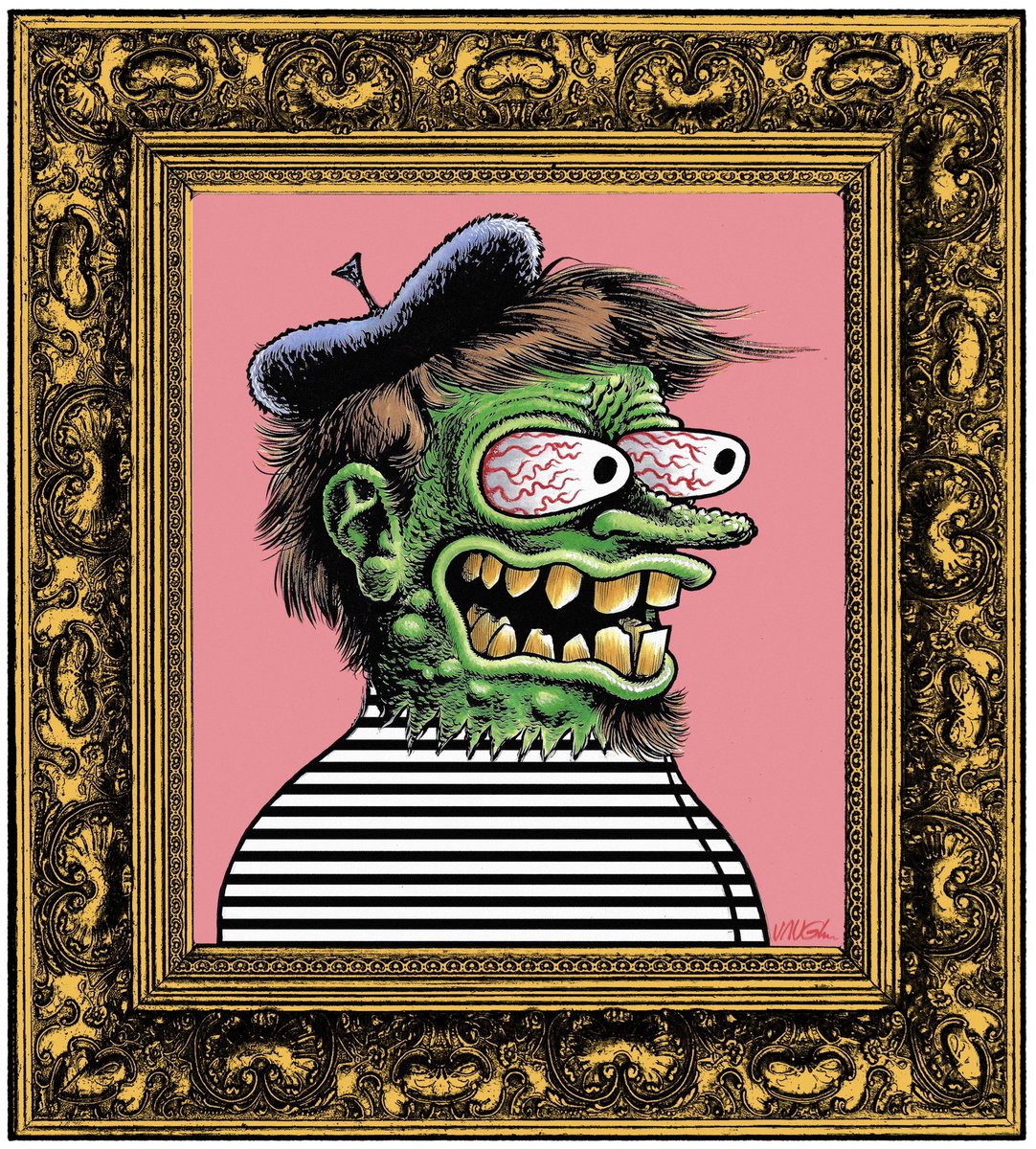 Fan of FREAKY Magazine Shayne Buckley created this handmade rug of <a href="/FreakyMagazine/">FREAKY Magazine</a> mascot Freddie Freaknik based on my version of him! It’s now the property of <a href="/TheSlowPoisoner/">Andrew Goldfarb</a>. Super cool!!