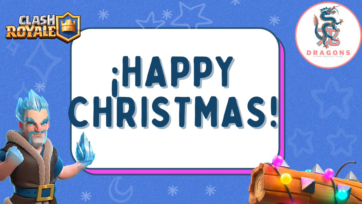 En estas fechas festivas hemos decidido tomarnos el día para disfrutar con nuestros seres queridos. Todo el plantel de Dragons CRC les deseamos un día lleno de paz, unión, y ¡Feliz Navidad! 

#ClashRoyale #Clashmas #ConColmillo🐉