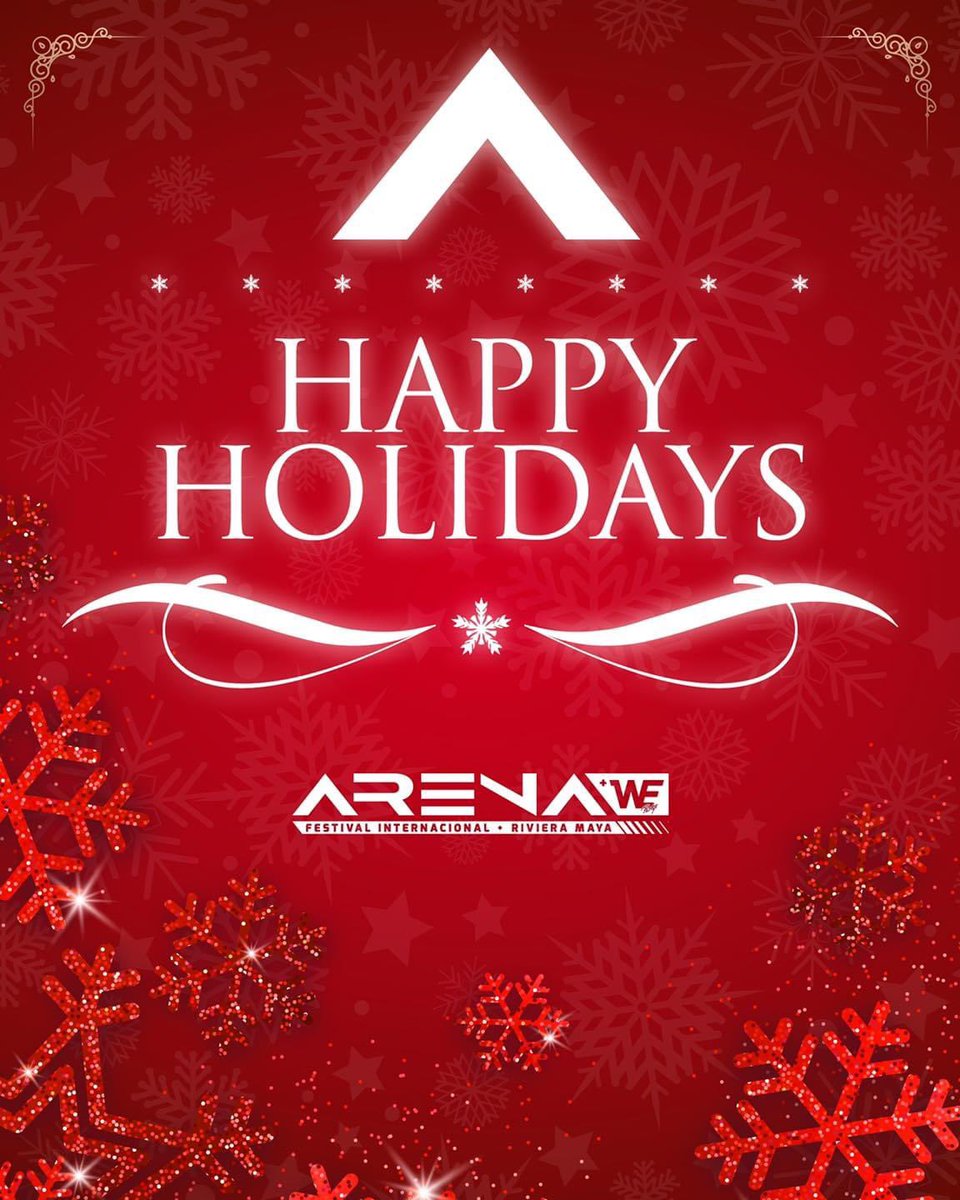 arenafestival's tweet photo. The ARENA +WE Festival team wishes you all happy holidays and a prosperous new year! 🎊🎄
¡El equipo de ARENA +WE Festival les desea a todos unas felices fiestas y un próspero año nuevo! 🎊🎄

#Arena22 #ArenaFestival #ArenaWeFestival #WeParty #Arena10anniversary https://t.co/LSter5v1er