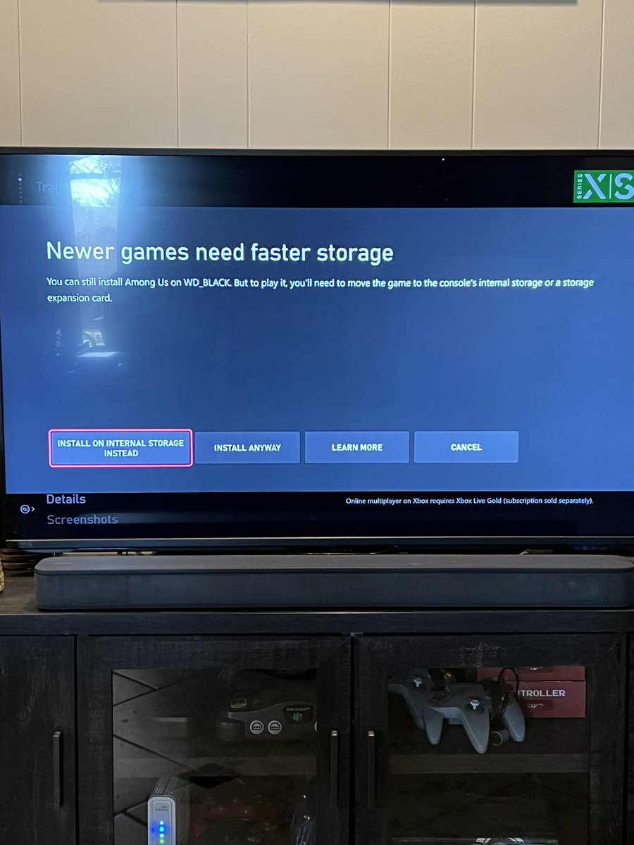 larrymarruffo's tweet image. #DearXbox @Xbox this is the dumbest thing. 1tb isn’t enough for call of duty alone! Halo Infinite, Battlefield, &amp;amp; even AMONG US have to be internal? !Why do companies like @westerndigital to sell Xbox compliant ext. drives when we can’t use them?!!