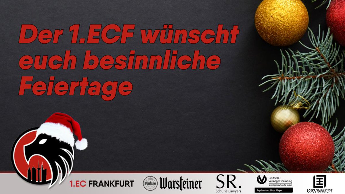 Fröhliche Feiertage und eine besinnliche Weihnachtszeit euch allen! 🎄

Euer 1. Esport Club Frankfurt e.V. 🎅