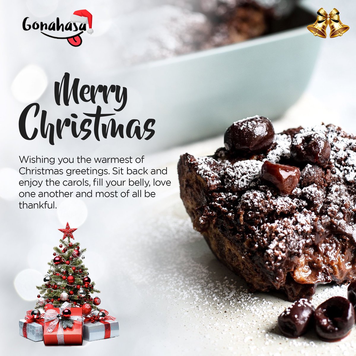 ChefGonahasa's tweet photo. Wishing you all the warmest of Christmas Greetings. Thank you for the continued support. 

Sit back, Relax and Fill your belly. 

#gonahasa #christmas https://t.co/KQfmljIt4s