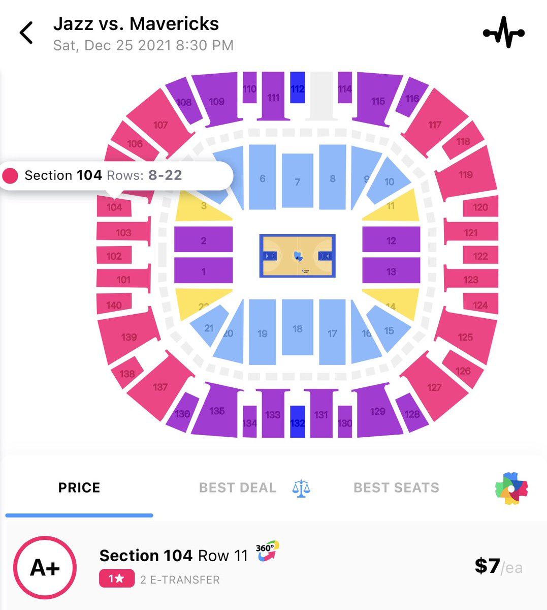 TickPick's tweet photo. Least and most expensive NBA Christmas games tomorrow: 

$7: Jazz vs. Mavericks

$191: Suns vs. Warriors https://t.co/lmz54YCkBQ