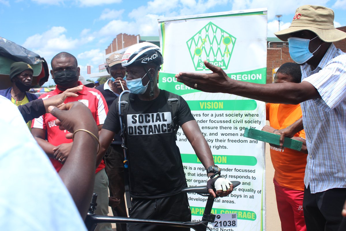 SWRGNZim's tweet photo. Meli Ndlovu The Cyclist making emphasis on the importance of observing all Covid 19 protocols and guidelines set by @MoHCCZim @MASOZimbabwe @BhasoMsv @skillsandtech @HCYF2020 @communitypodium @SibandaDionne @chelenyathi05 @RealBeefactor https://t.co/gCCPYOjLEn