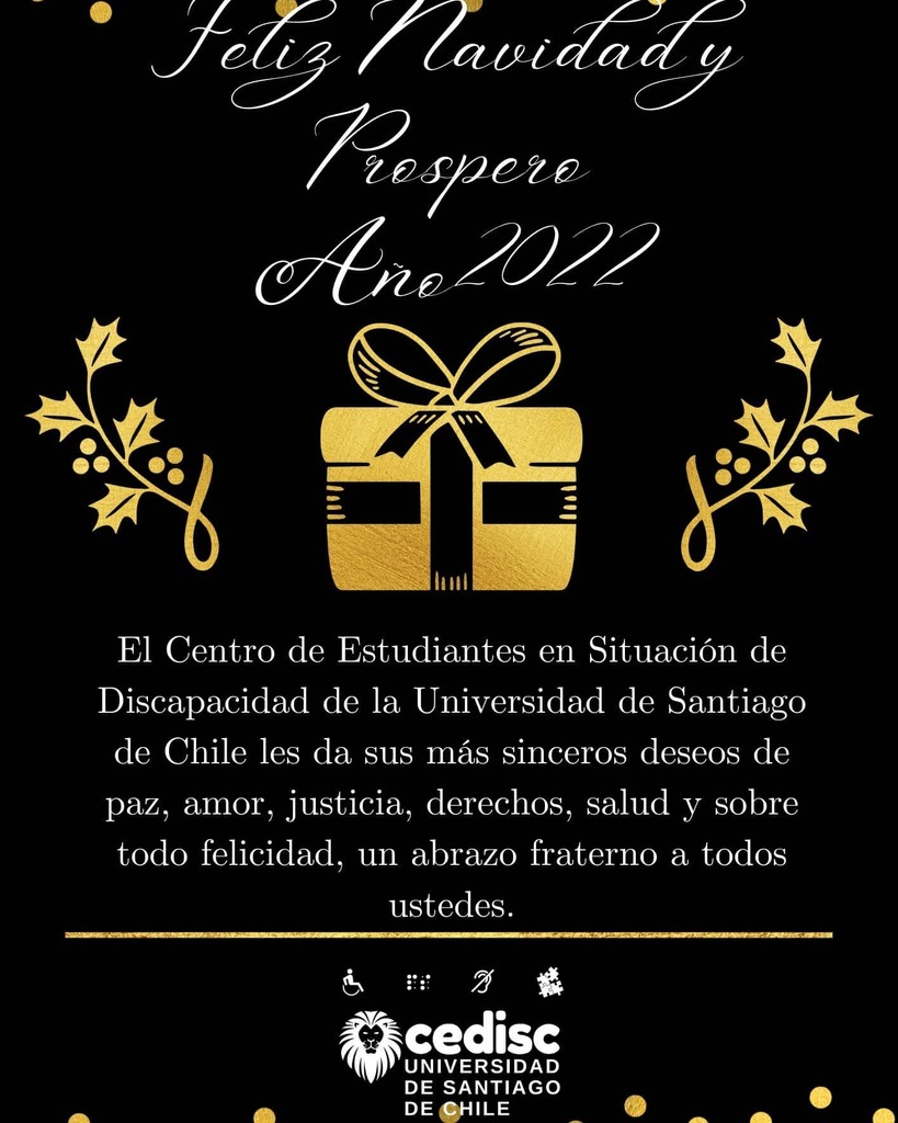 CediscUsach's tweet photo. Descripción: Se publica una infografía en una imagen cuadrada de fondo negro con círculos de color dorado en la parte superior e inferior.
Se lee como titulo un texto en letras blancas que dice: "Feliz navidad y prospero año 2022", bajo este se ve la ima… https://t.co/k3ejInCYeV https://t.co/AfhxNjZ1eS