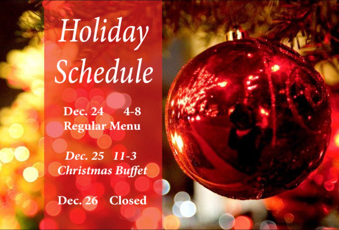 ParadiseBranson's tweet photo. #Steak tonight. #Christmas Buffet tomorrow. Open 4-8 today. Have a Great &amp; Safe Christmas. #Branson https://t.co/hDBk9dvUt3
