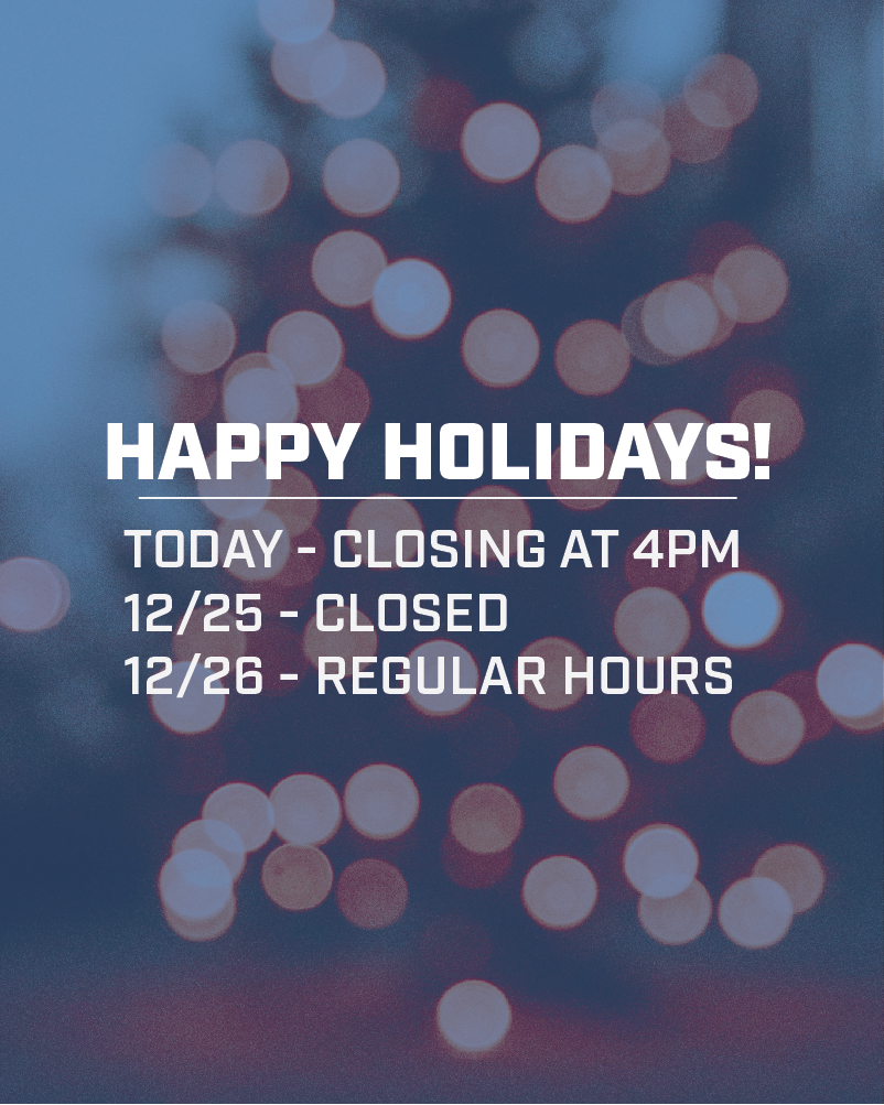 Just a reminder for today and tomorrow! We will be closing today at 4 pm, so if you need to grab some new releases or a bite to eat... come on down!

We will be back up and running this Sunday. Cheers everyone, and Happy Holidays!
