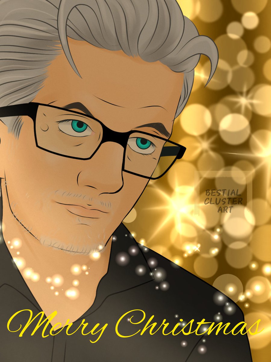 BestialCluster_'s tweet photo. Steve Jansen FanArt - I wish you all a Merry Christmas and Happy Holidays! - Evelyn ❤️🎄 https://t.co/n9rhFX10wH