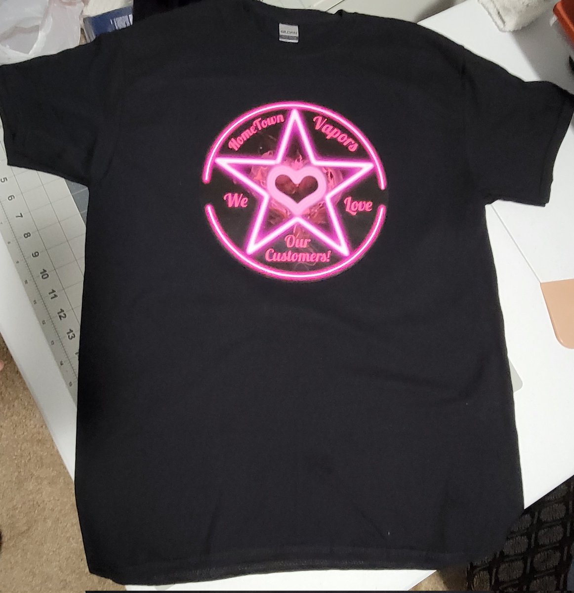 Christmas came early this year! Check out these sweet threads we designed and printed up for local business #HometownVapors! Delivered just in time for the holidays! #shirts #tshirts #customshirts #spazprints