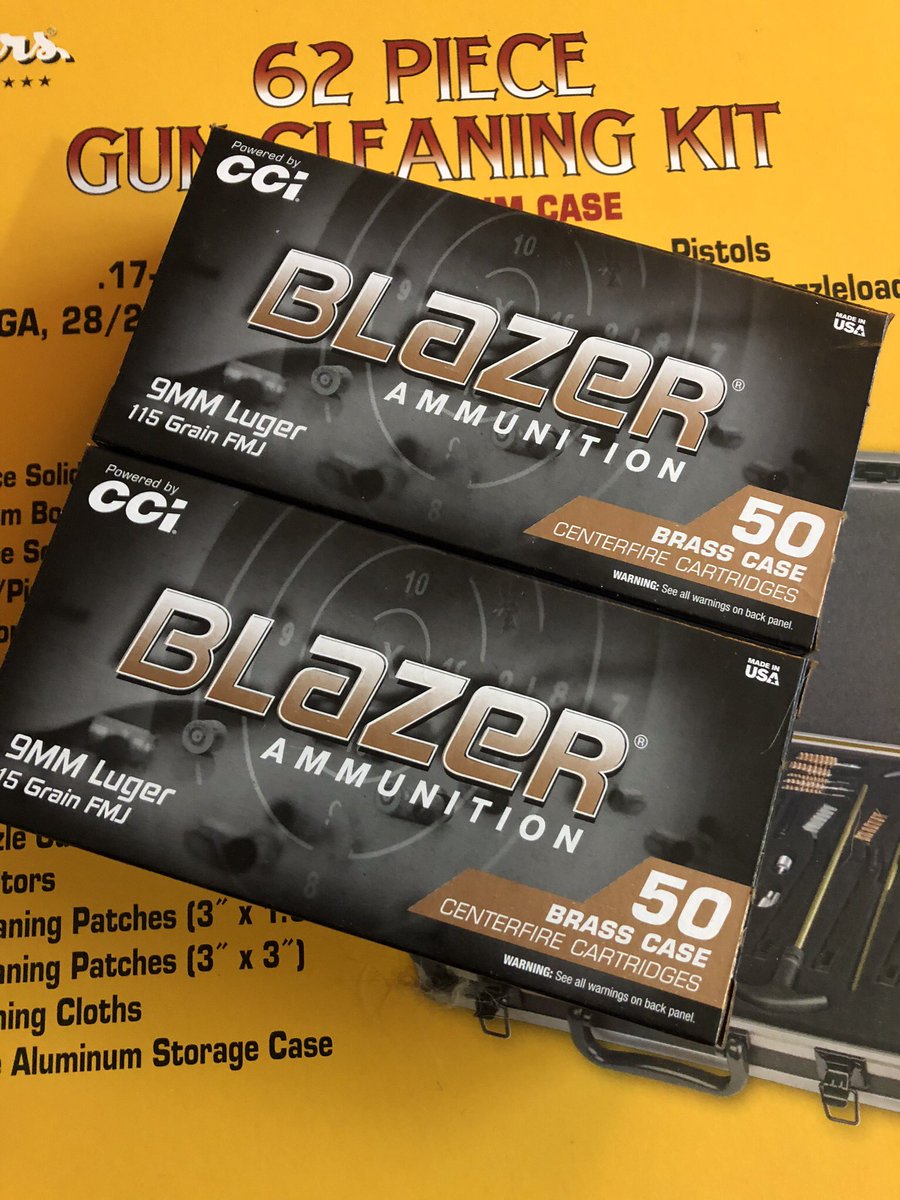 AntiqueTime's tweet photo. Christmas came a little early today. Stopped at the store to get a few things then I went to the sporting goods section and they just got in a shipment of #9MM ammo so I got another 100 rounds. Cost was $17.97 per box. @R6Tac #2ADefenders #2A #Christmas ❤️💘❤️🎄 https://t.co/jOQkM5s6bZ