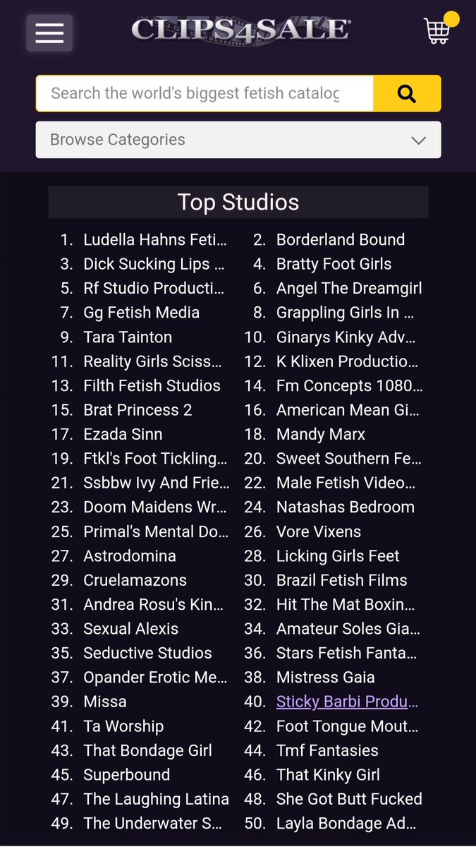 A special Thank you to all my loyal fans and supporters. Today reached Top 50 @ #40 on Top Studios for Clips4sale. Out of 1,000s of other studios in the world. I cannot express how greatful I am for all the support! Merry Christmas to all!! Come buy more: clips4sale.com/21297