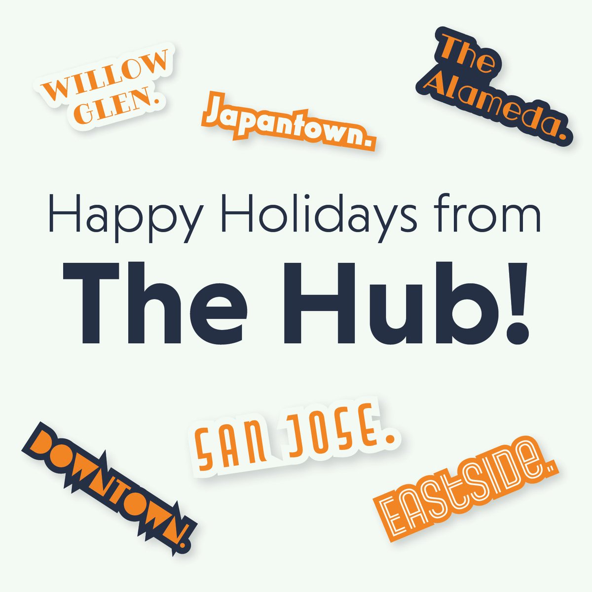 TheHub_ByQuirk's tweet photo. Happy holidays from The Hub!  However you celebrate the season, we hope you find something you love in San Jose.

--
#sanjose #holidays #bayarea #happyholidays #christmas #christmasseason #holidayseason #sanjoseevents #thehubsanjose https://t.co/EJ3FeasiYA