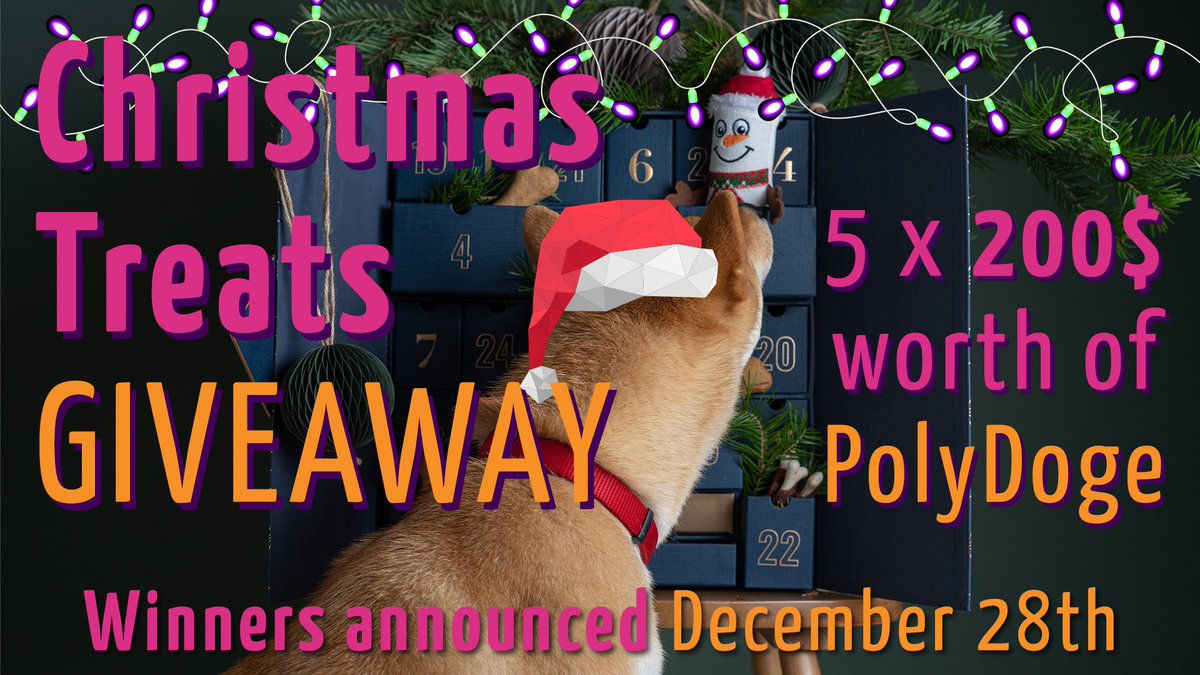 PolyDoge's tweet image. PolyDoge 🐶🚀 Fam! 

Merry #Christmas and Happy Holidays from our family to yours!🎄

To celebrate were giving $200 in #PolyDoge to 5 winners 🥳

🎁 To Enter:
Follow @PolyDoge 
RT &amp;amp; Tag 3 friends
✅ Comment below: What you've enjoyed most about holding PolyDoge this year? 

GL 🎲