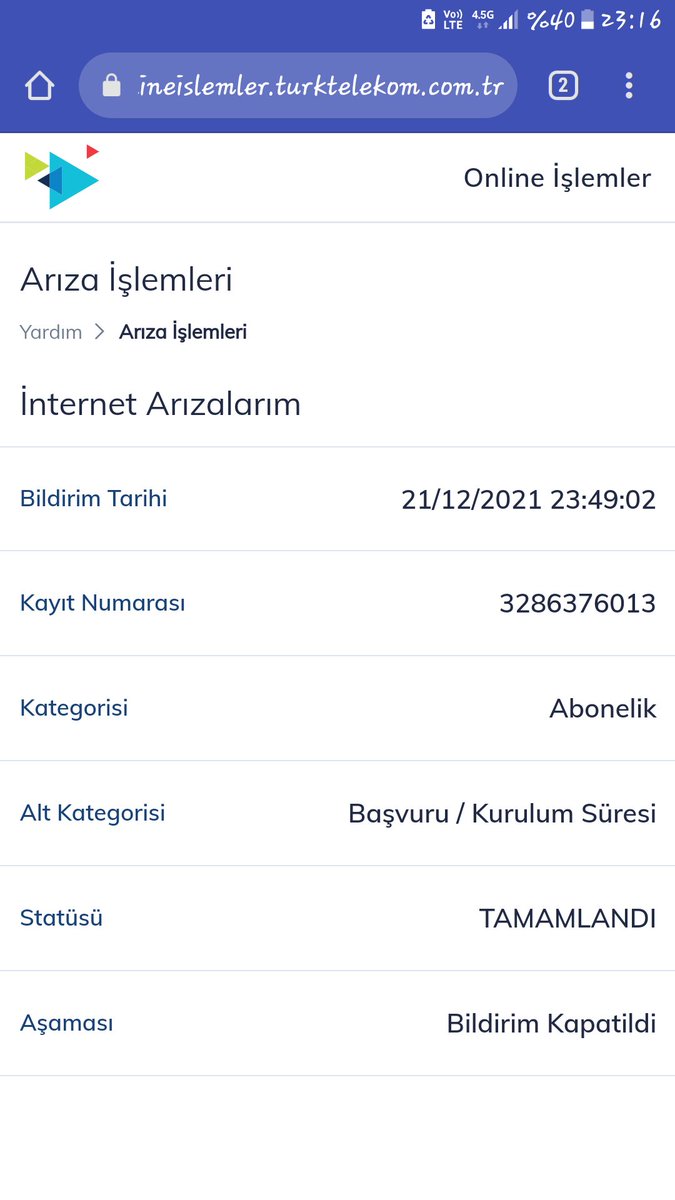 Yine aynı bahaneler 4 senedir internet Sakarya saha ekibiniz direkten kablo çekmeye üşeniyor. Üstüne birde şikayetimi iptal ediyorlar... <a href="/TTDestek/">Türk Telekom Destek</a> <a href="/BTKgovtr/">BTK</a>