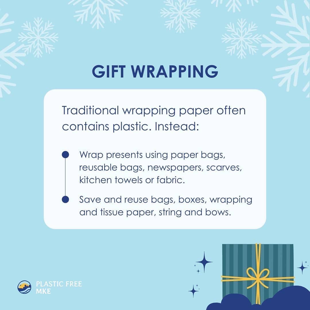 Still figuring out last minute gifts? 🎁
Here are some tips from Plastic Free MKE on how to minimize plastic this season. #PlasticFreeRivers #PlasticFreeMKE