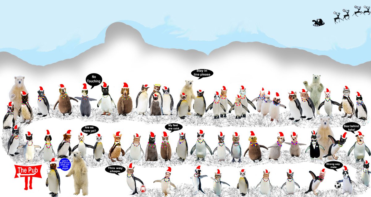 Evening everyone, sorry I'm running late, couldn't get Santa out of bed. I wish you all a very Merry Christmas and I'm off on the #penguinmarch to the pub. Come and join in for a chat and a drink and perhaps a game of footy if you want. xxx