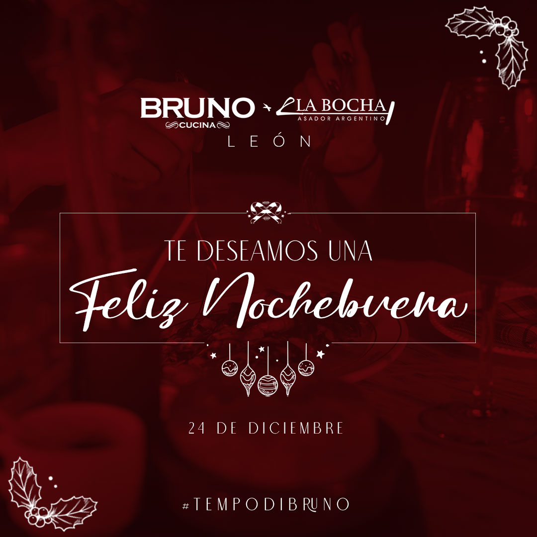 BrunoBochaLeon's tweet photo. A nombre de todo el equipo de Bruno Cucina les deseamos una feliz noche buena  llena de salud, alegría, amor.

#BrunoBochaLeón 
#TempoDiBruno 
#RompiendoParadigmas 
#YoSoyBruno 
#QuédateConBruno https://t.co/JMjieLSznm