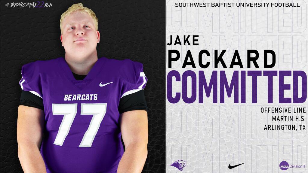 JakePackard_77's tweet photo. Excited to announce I’m continuing my football and academic Career at Southwest Baptist University! @SBU_Football 
@CoachNiccum66 @SBU_CoachKlund @Coach_Clardy @BobWager31 @Martin_Football https://t.co/Ykt8wDa7Eu
