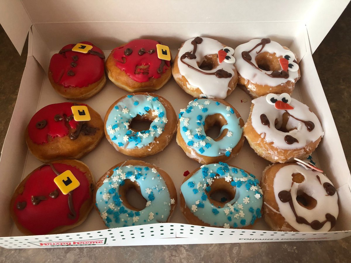 pouringpints's tweet photo. While we were bummed that the @krispykreme in Missoula didn’t have the penguin donuts, we understand that they don’t have all of the varieties at every store. That being said, we were not prepared for the abstract art interpretations of the donuts they did have! https://t.co/FJEq9mTMGS