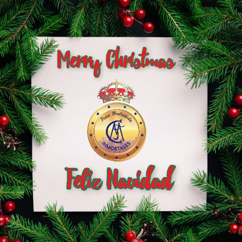 InmortalesRMCF's tweet photo. 🇺🇲Merry Christmas❄☃️
🇪🇸Felices Fiestas ❄⛄
Un abrazo de fraternidad 
#HalaMadrid en el mundo entero.
My beloved #RMCF
En 2022 dejaremos nuestra voz y alma en la grada animandote📢
#HistoryMade &amp;  #HistoryToBeMade⚽️
And we will be with you every step of the way🤍
#LosInmortales https://t.co/syjF0YSmu1