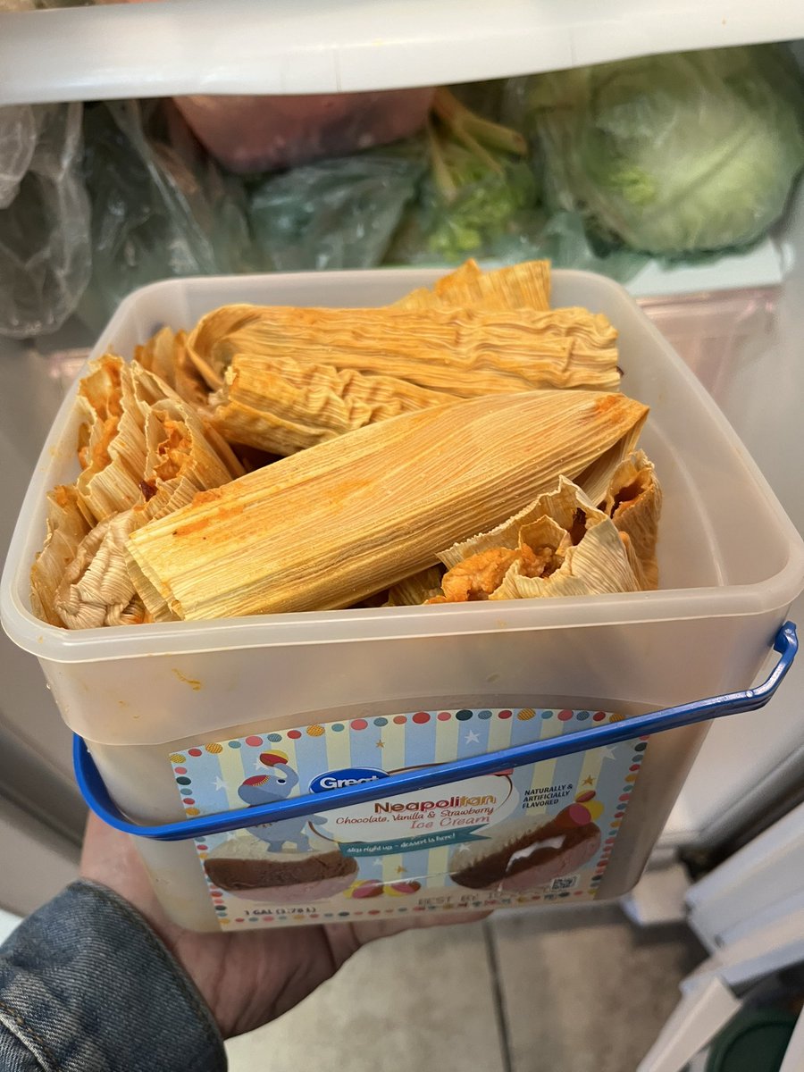 Is that ice cream in the fridge ? Nah it’s raw tamales. #mexicanproblems